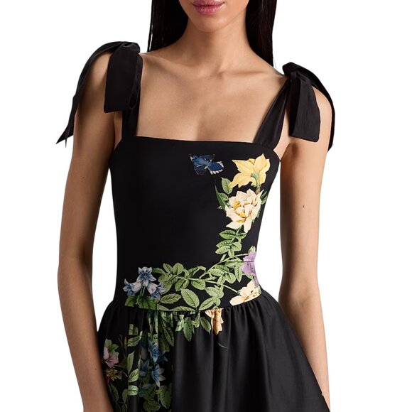 Alice + Olivia Oriana Drop-Waist Midi-Dress Size 4 S/XS NEW - Picture 14 of 15